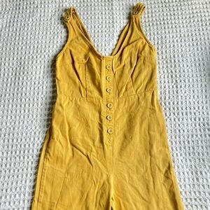 Urban Outfitters Denim Yellow Jumpsuit